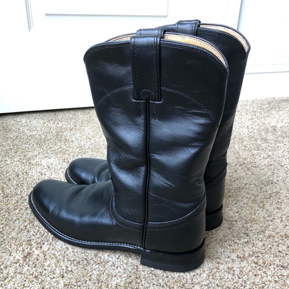 Justin Boots Shoes | Justin Cora Roper Cowboy Boots Black Size 6.5 B L3703 Western Leather Rodeo | Color: Black | Size: 6.5 | Sera_Sunbeam's Closet